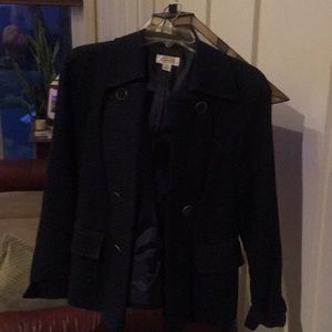 Talbots navy blue double breasted  jacket size 14